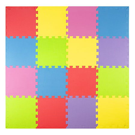 Foam Play Mats 16 Tiles Borders Safe Kids Puzzle Playmat Non