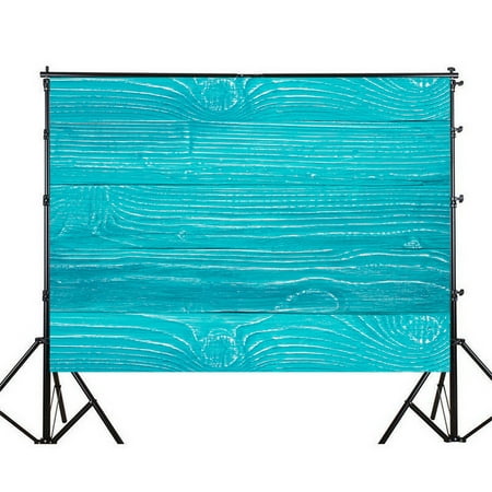 Image of Photography Backdrops 5x7ft Teal Painted Rugged Wood Printed Studio Photo Video Background Screen Props Vinyl Fabric