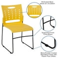 thumbnail image 3 of Flash Furniture Hercules Series Adult Sled Base Air-Vent Back Stack Chair, Yellow, 3 of 11