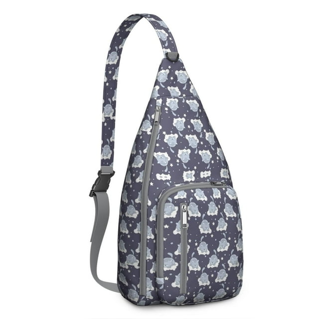 Boho Cat Print Sling Backpack - Geometric Cat Pattern Crossbody Bag (Aesthetic Design, Perfect Cat Lover Gift)