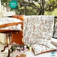 thumbnail image 1 of JOLUSERE Ensemble de Housse de Couette Grand, 3 Pcs Orange Floral Respirant Réversible Doux pour Toutes les Saisons, CARAMEL, 1 of 10