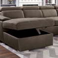 thumbnail image 5 of Furniture of America Rennsa Upholstered Tufted Fabric Light Brown Storage Ottoman, 5 of 6