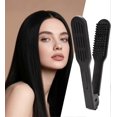 thumbnail image 2 of Boar Bristle Hair Brush for Women V Shape Salon Teasing Comb Frizz Styling and Smooth Finish, 2 of 4