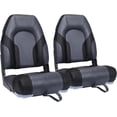 thumbnail image 3 of Elite Folding Boat Seat Low Back Boat Chair Fold-Down Fishing Boat Seats Pack  Charcoal/Light, 3 of 4