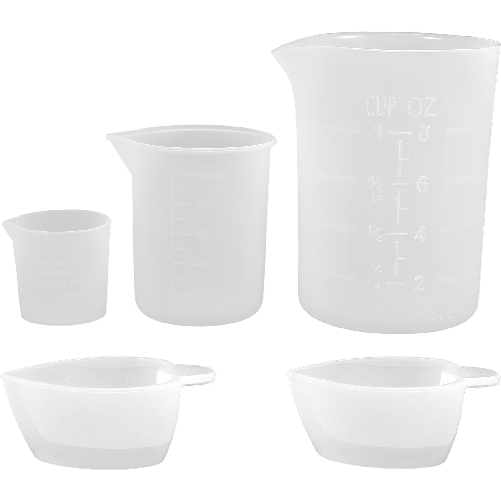 Silicone Measuring Cups Measures Jugs, 250ml Resin Mixing Cups with Scale  for Kitchen, Cooking, Baking, Epoxy Resin, Casting Molds