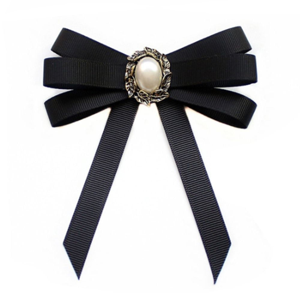 Vintage Necktie Performance Elegant Imitation Pearl Ribbon Ribbon Tie ...