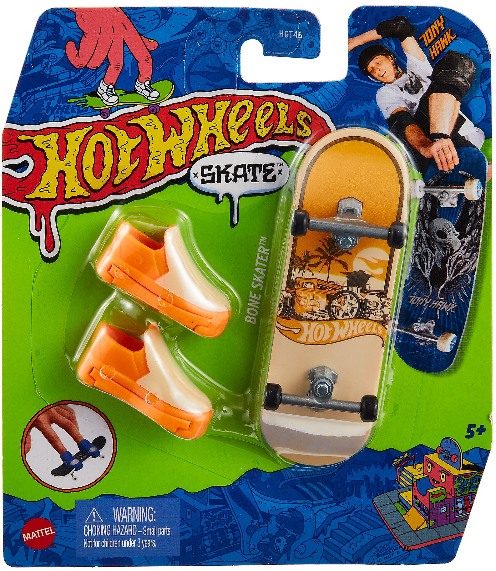 Hot Wheels Mattel HGT49 - Mini Skateboard Avec Chaussures - Jouet Collection Pour Enfants