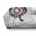 thumbnail image 3 of Desert Soft Flannel Fleece Throw Blanket, Digital Illustration of a Glazed Doughnut Traditional American Food, Cozy Plush for Indoor and Outdoor Use, 60" x 80", Multicolor, by Ambesonne, 3 of 6