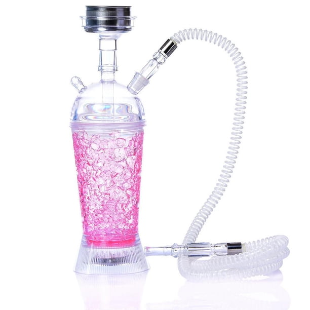 Cachimba Acrílica Shisha Con Luces Juego De Cachimba Transparente Resistente Al Desgaste Cachimba De Gelatina Portátil Guardurnaity VI012557-03