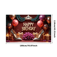 thumbnail image 3 of Premium Material Happy Birthday Banner Decorative Design Elegant Style Floral Arrangement for Birthday Party Wedding Celebration Indoor Decoration, 3 of 8