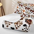 thumbnail image 4 of Manfei Abstract Leopard Print Quilt Full,Cartoon Cute Bow Full Bedspread Sets,3-Piece,1 Coverlet and 2 Pillowcases, 4 of 7
