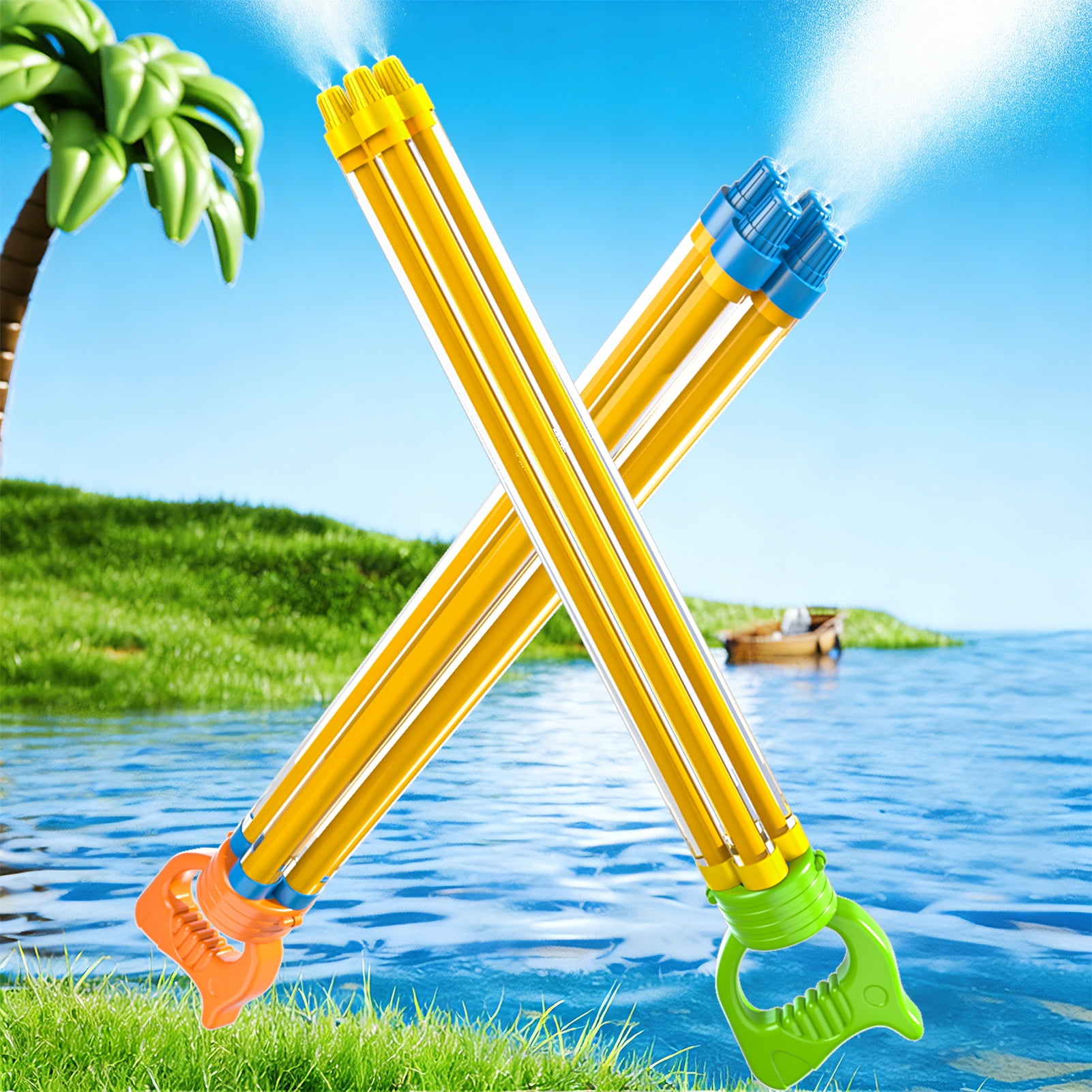 Lucky Doug 4 PCS Water Blaster Set – Summer Pool, Beach & Backyard Water Toys , Outdoor Game for All Ages