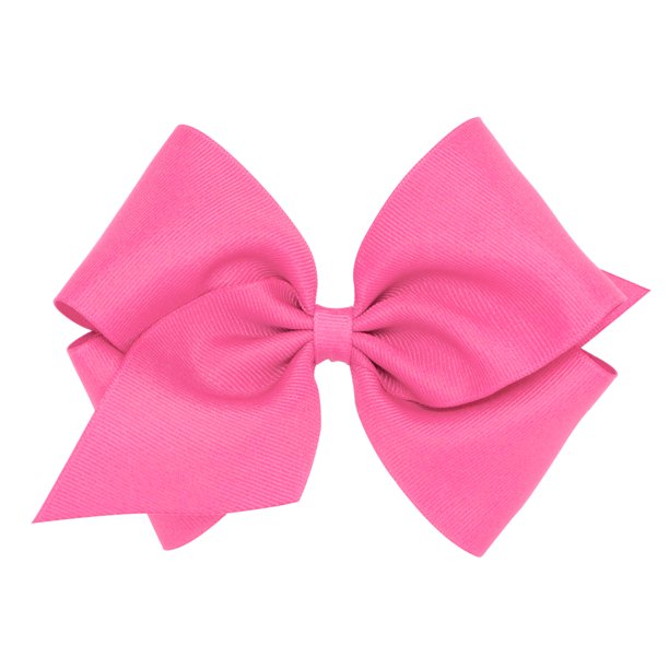 Wee Ones Lazo para el cabello clásico de grosgrain para niñas con centro de envoltura lisa en una pinza para el cabello WeeStay Lazo mini tamaño king hecho a mano Rosa fuerte