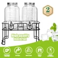 thumbnail image 3 of Dispensadores de bebidas de vidrio DD&HAPP, paquete de 2, 3.8 L con soporte, 3 of 7