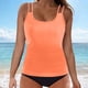 thumbnail image 2 of Conjunto de Bikini de Cintura Alta para Mujeres sin Mangas Sólido, Empujable Acolchado Traje de Baño de Corte Alto Ropa de Playa de Verano, 2 of 6