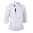 thumbnail image 3 of facefd Veste de Chef Rétro Uniforme Manches Longues Vêtements de Cuisine d'Hôtel 3TG Blanc, 3 of 8