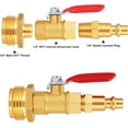 thumbnail image 4 of PLUHKN-RV Winterize/Winterization Blowout Adapter - Brass with Ball Valve, 1/4" Male Quick Connect to 3/4" Female GHT Garden Hose Thread, 4 of 4