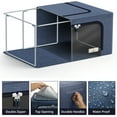 thumbnail image 3 of Sorbus Oxford Fabric Storage Bins: Stackable, Foldable Organizer Bags, with Clear Window (Set of 4), Blue, 3 of 7