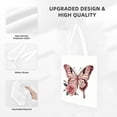 thumbnail image 4 of COMIO  Canvas Tote Bag Handles for Women Cute Aesthetic Beach Tote Bag Reusable Cat Tote Bag (Butterfly), 4 of 5