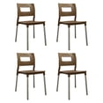 thumbnail image 1 of Ilios Innova | Set de 4 Sillas Valenia Modernas para Comedor y Restaurante, Diseño Minimalista Apilable de Polipropileno y Aluminio, Resistentes a la Intemperie, Uso Interior y Exterior, Color Café, 1 of 9
