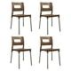 thumbnail image 1 of Ilios Innova | Set de 4 Sillas Valenia Modernas para Comedor y Restaurante, Diseño Minimalista Apilable de Polipropileno y Aluminio, Resistentes a la Intemperie, Uso Interior y Exterior, Color Café, 1 of 9