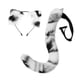 thumbnail image 4 of Conjunto de orejas y cola de animal para el pelo, ideal para carnaval, fiestas y presentaciones., 4 of 9