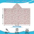 thumbnail image 2 of Light Pink Christmas Gnome Pattern Hooded Bath Towel，60"x35" for Ages 3 To 12 Kids, Quick Dry Lightweight Soft Microfiber Hood Beach Towel Cover Up for Kids, 2 of 7
