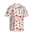 thumbnail image 3 of Xecao Red Mushroom print Hawaiian shirt - a stylish short-sleeve button-down for men, perfect for casual beach and tropical outings., 3 of 9