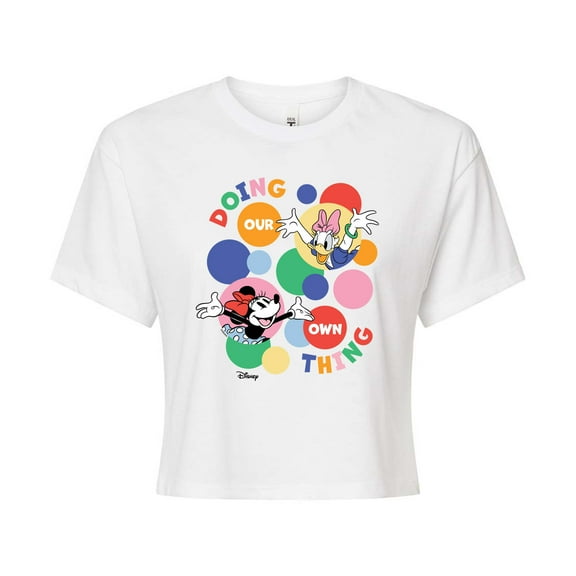 Disney - Doing Our Own Thing - Juniors Cropped Cotton Blend T-Shirt