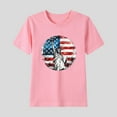 thumbnail image 5 of Girls Casual Patriotic Tshirts Boys Cotton Tee Shirts Girls Independence Day Outfits American Flag Graphic Tees Kids Clothes Pink， 2 Years, 5 of 5