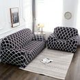 thumbnail image 5 of Shanna Stretch Sofa Slipcover Non Slip Couch Covers for 1 2 3 4 Seater and Sectional Couch, Sofa Furniture Protector(3 Seater,Black Geometry), 5 of 13