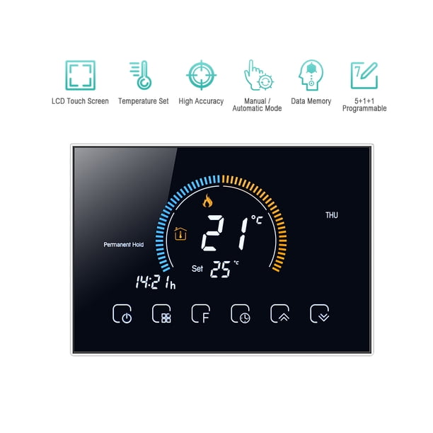 Programmable Room Thermostat Backlit LCD Water Thermostat; Day Room Thermostat; Heating