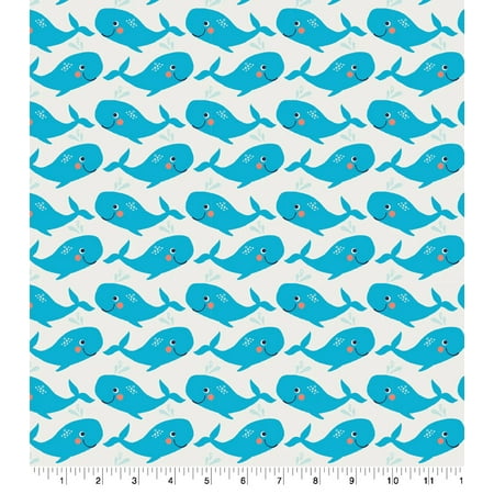 UPC: 0887816368841 | Love the Sea Happy Whale Cotton Fabric