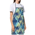 thumbnail image 3 of Wukai Hawaiian Style Print Aprons Adjustable Bib Aprons Cooking Kitchen Chef Apron for Women and Men, 3 of 7