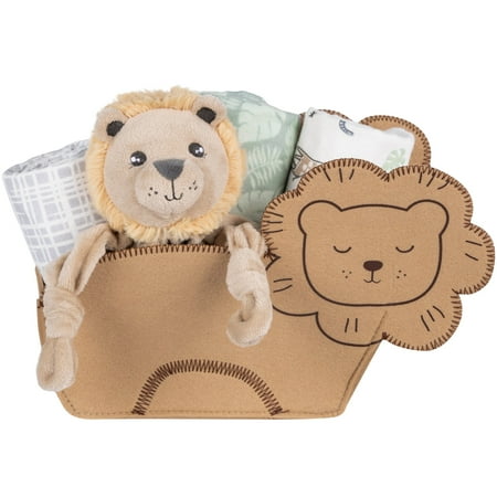 UPC: 0846216065972 | My Tiny Moments 5 Piece Lion Shaped Gift Set by Trend Lab