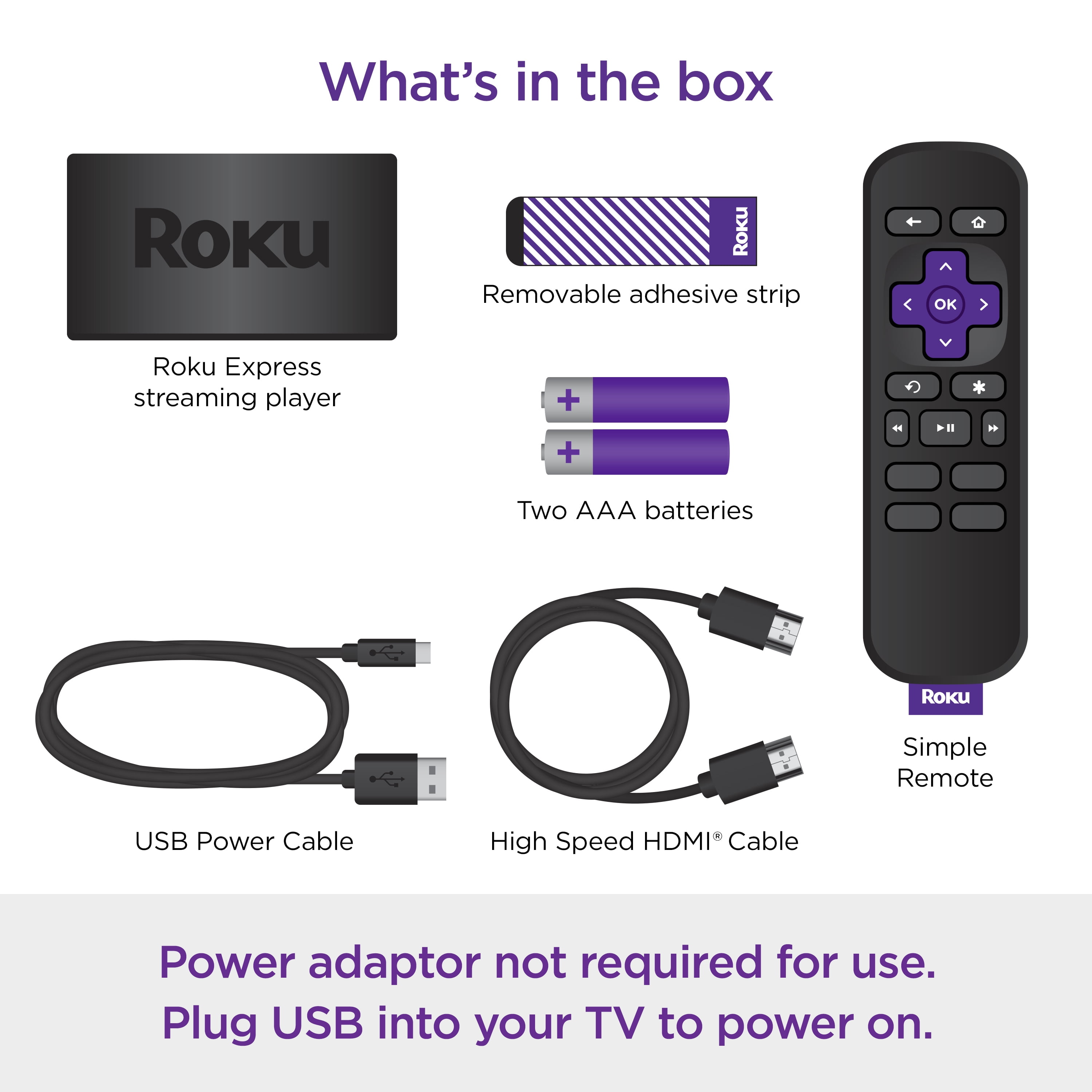 Convertidor a smart TV Roku Express HD + control remoto + cable hdmi alta  velocidad - Coolbox