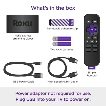 Roku Express | Streaming Media Player with Standard Remote (no TV controls) - Black