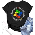 thumbnail image 1 of JAKANYQ T-Shirts pour Femmes T-Shirt d'Été Décontracté Col Rond Imprimé Lettre Tendance, 1 of 3