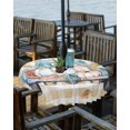 thumbnail image 2 of Fall Pumpkins Truck Outdoor Tablecloth - 54 Inch Round Dining Table Cover, Orange Plaid Thanksgiving Rustic Waterproof Outdoor Table Cloth with Umbrella Hole & Zipper for Picnic/Patio/Party, 2 of 5