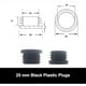 thumbnail image 2 of 25mm Black Plastic Plugs, Black Round Tube Covers, Inner End Caps for Chairs Desks Tables Foot Furniture Pipe, 20 Pcs, 2 of 5