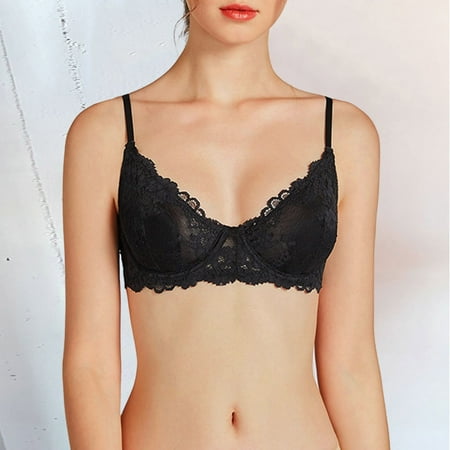 

Riforla Womens One Smooth U Ultra Light Underwire T Shirt Lace Bra Convertible Straps Black L