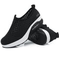 thumbnail image 6 of Domuza Orthopedic Dress Shoes for Women Arch Support Slip on Non Slip Work Shoes Wide Width Mesh Stretch Hiking Shoes Soft 2026 Foam Shoes Black 7.5（EU-39）, 6 of 7