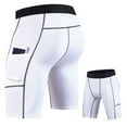 thumbnail image 2 of LYMAYTER Men's Athletic Compression Shorts Workout Running Pocket Design Letter Shorts For S-3XL, 2 of 10