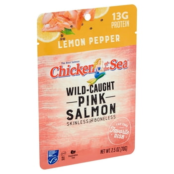 Chicken of the Sea Lemon Pepper Wild-Caught Skinless & less Pink Salmon, 2.5 oz