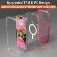 thumbnail image 7 of For iPhone 15 Pro Max Magsafe Case, Transparent Phone Case Compatible with MagSafe, Triple Layer Magnetic Charging Case, iPhone 15 Pro Max Heavy Duty Shockproof and Drop-Proof Phone Case,Crystal Pink, 7 of 7