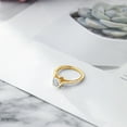 thumbnail image 4 of Gem Stone King 18K Yellow Gold Plated Silver Moissanite and White Created Sapphire Engagement Ring for Women (1.37 Cttw, Cushion 6MM, Gemstone Birthstone, Available in Size 5, 6, 7, 8, 9), 4 of 5