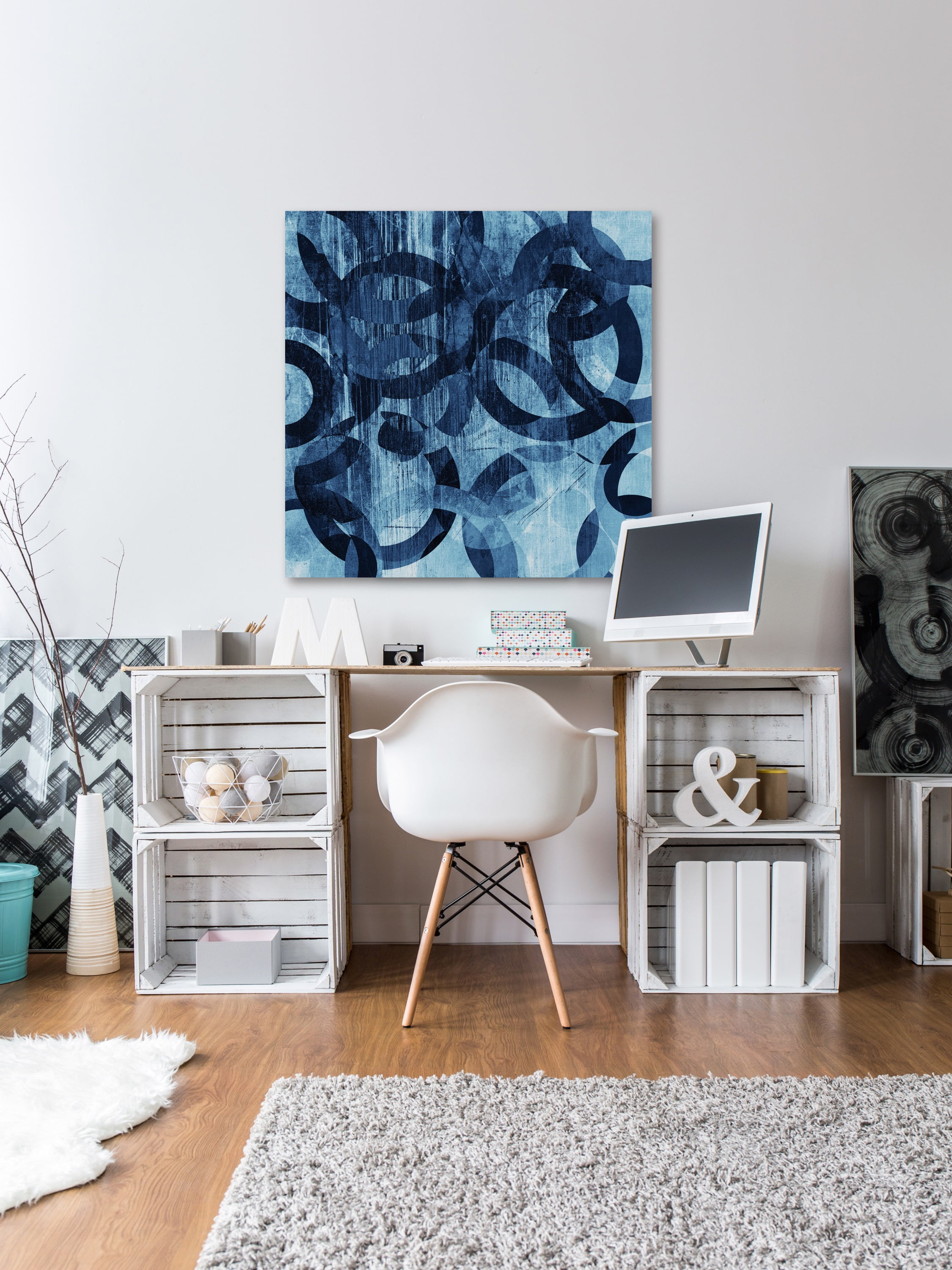 "Dancing Rings" Painting Print on Wrapped Canvas
