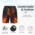 thumbnail image 3 of Yiaed Candle Shepherd Dog Print Mens Swim Trunks Bathing Suit Compression Liner Beach Swim Shorts Swimwear Quick Dry Zipper Pocket No-Chafing Board Short-XX-Large, 3 of 6