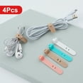 thumbnail image 1 of 4Pcs Silicone Earphone Cable Winder Organizer Desk Data Cord Holder Management,Pink, 1 of 8