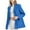 Blue, variant on Womens Casual Oversized Blazer Button Down Long Sleeve Lapel Work Office Blazer Jackets with Pockets Khaki S
